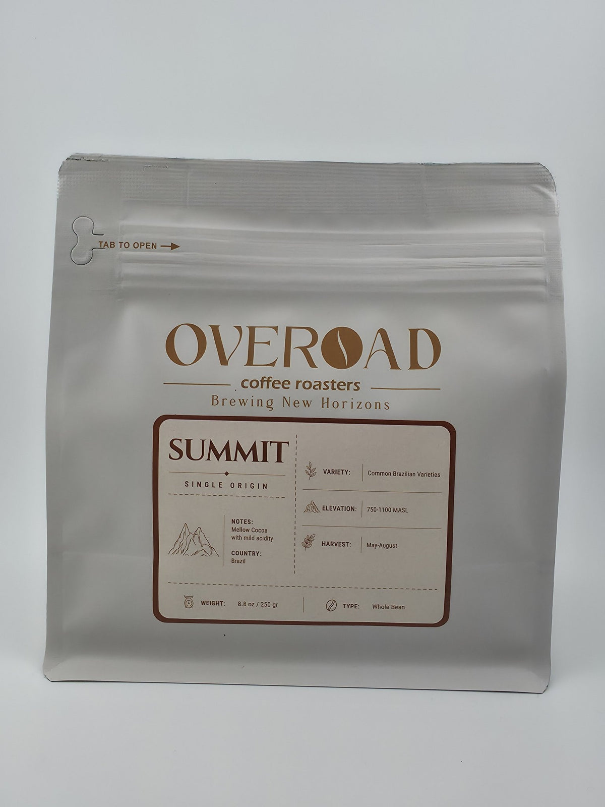 SUMMIT single origin coffee, Brazil: front of the bag